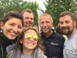 Left to right: Maria Burnham, Angie Kalthoff, Neil Andruschak from Little Falls, Mayor Kleis, and Joe Schulte from Sartell.